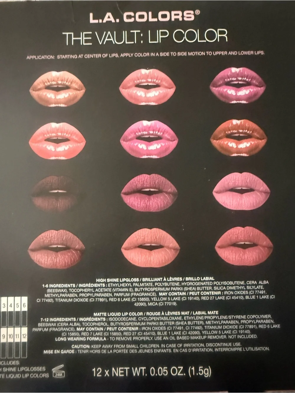 L.A. Colors The Vault: 12-Piece Lip Color Set — Pinks, Mauves & Reds